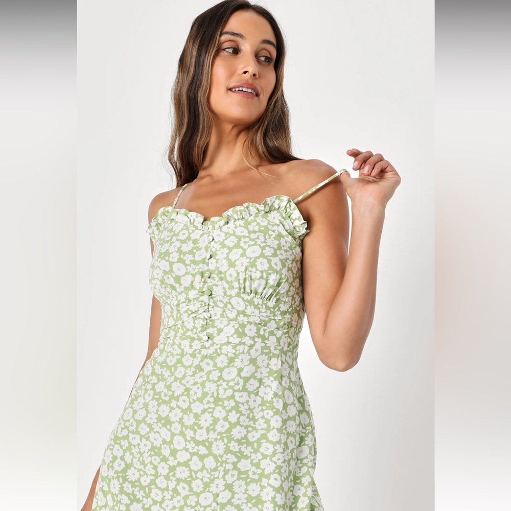 Lush Lime Green Floral Dress